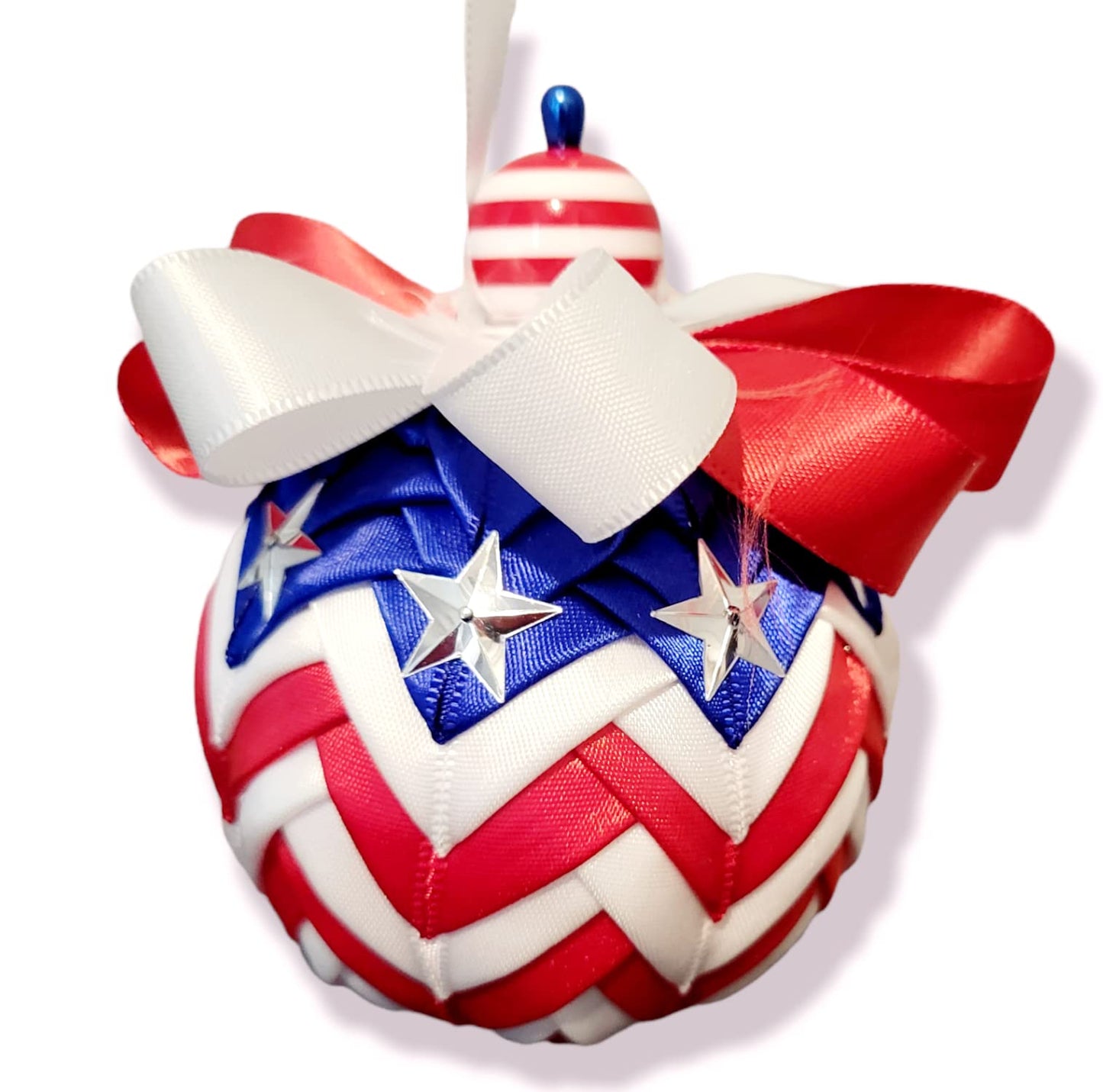 American Flag Ornament. Ornament. Fabric Quilted Ornament. Christmas Ornament. Holiday Ornament. American Flag