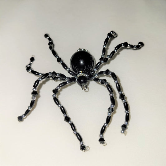 Black Widow. Beaded Spider. Spider. Spider Ornament. Spider Decor. Black Widow Spider