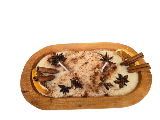 Candle Dough Bowl Candle Citrus Spice Rustic 2 Wick Candle