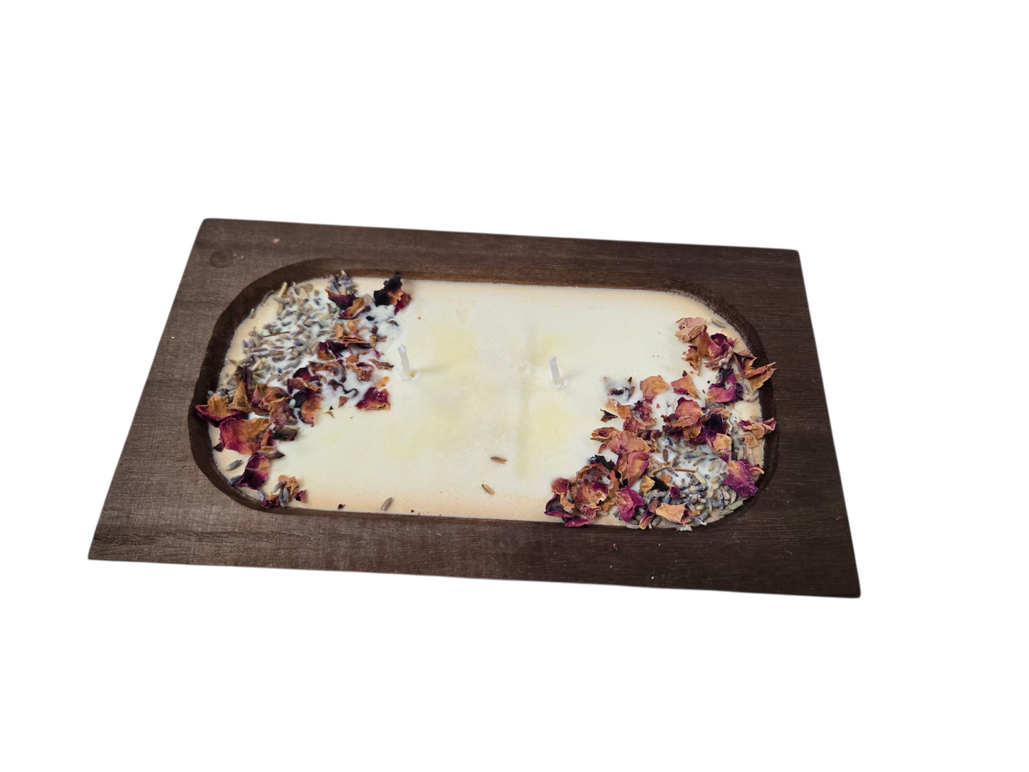 Lavender Rose Dough Bowl Candle Lavendar Rose 2 Wick Rustic Candle