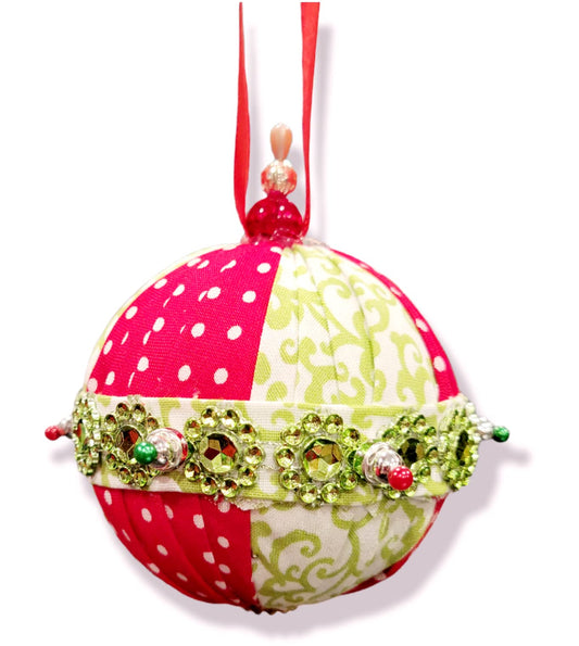 Ornament. Fabric Quilted Ornament. Christmas Ornament. Holiday Ornament