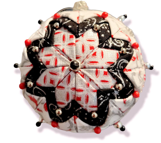 Ornament. Fabric Quilted Ornament. Christmas Ornament. Holiday Ornament