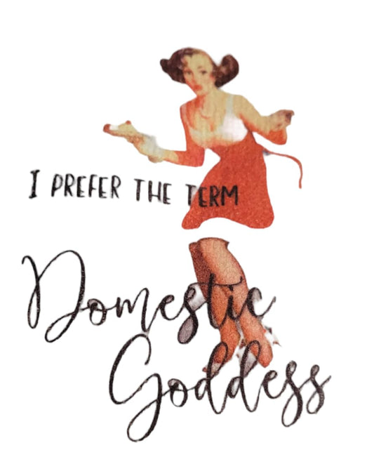Kitchen Hand Towel. Hand Towel. Gift. Gag Gift. Vintage Print. "I Prefer The Term Domestic Goddess"