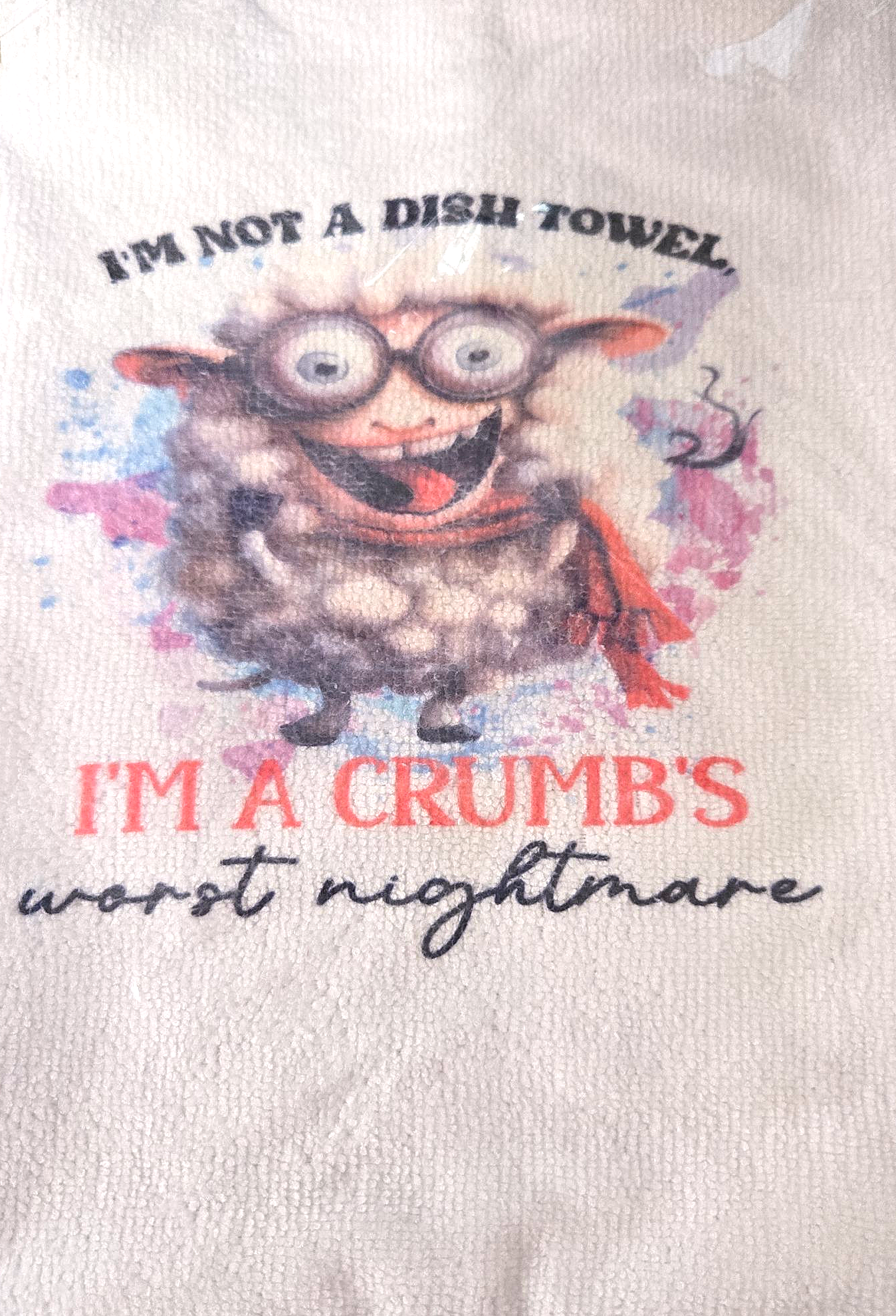 I'm Not A Dish Towl I'm A Crumbs Worst Nightmare Kitchen Hand Towel. Hand Towel. Gift. Gag Gift