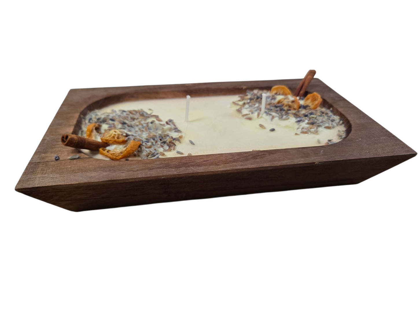 Citrus Lavender Dough Bowl Candle 2 Wick Rustic Candle