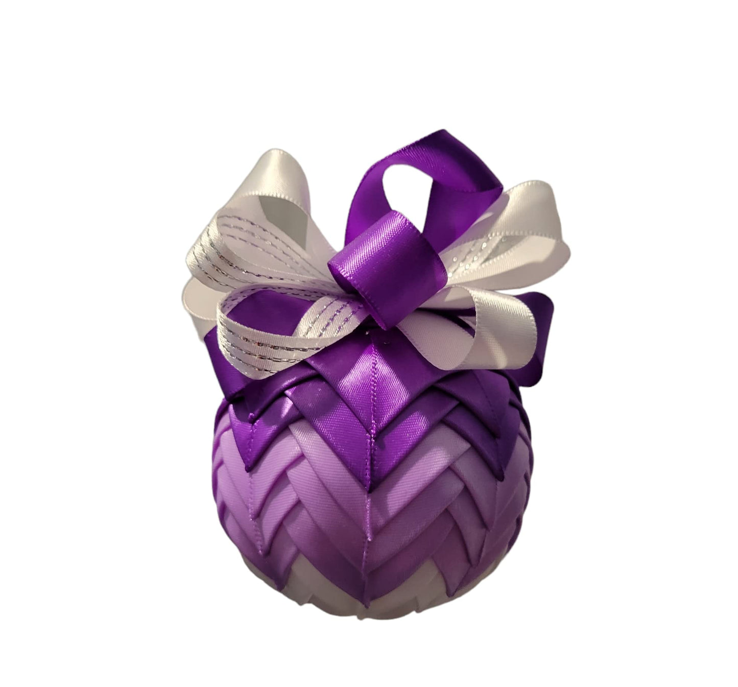 Ornament. Fabric Quilted Ornament. Christmas Ornament. Holiday Ornament. Purple Cascade