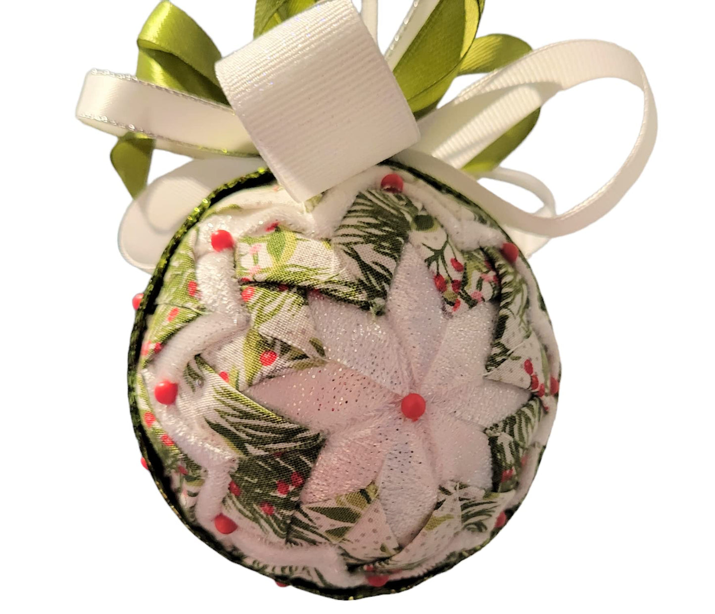 Ornament. Fabric Quilted Ornament. Christmas Ornament. Holiday Ornament. Slate Blue Fabric