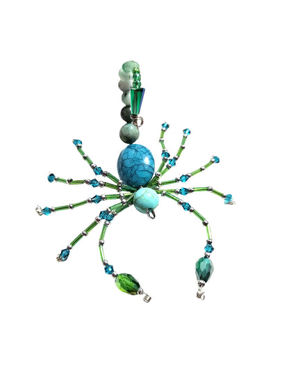 Beaded Scorpion. Scorpion. Scorpion Ornament. Scorpion Decor. Turquioise Silver Beads Arachnid