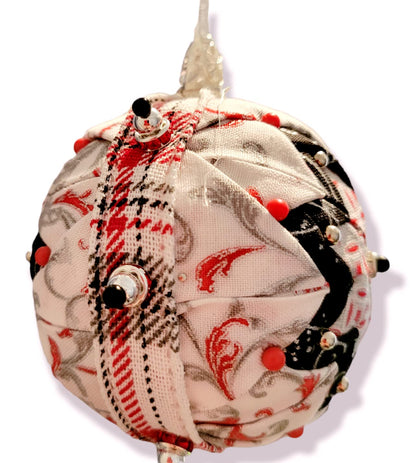 Ornament. Fabric Quilted Ornament. Christmas Ornament. Holiday Ornament