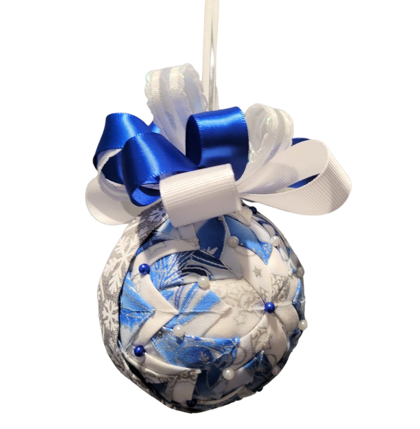 Ornament. Fabric Quilted Ornament. Christmas Ornament. Holiday Ornament. Blue Tones