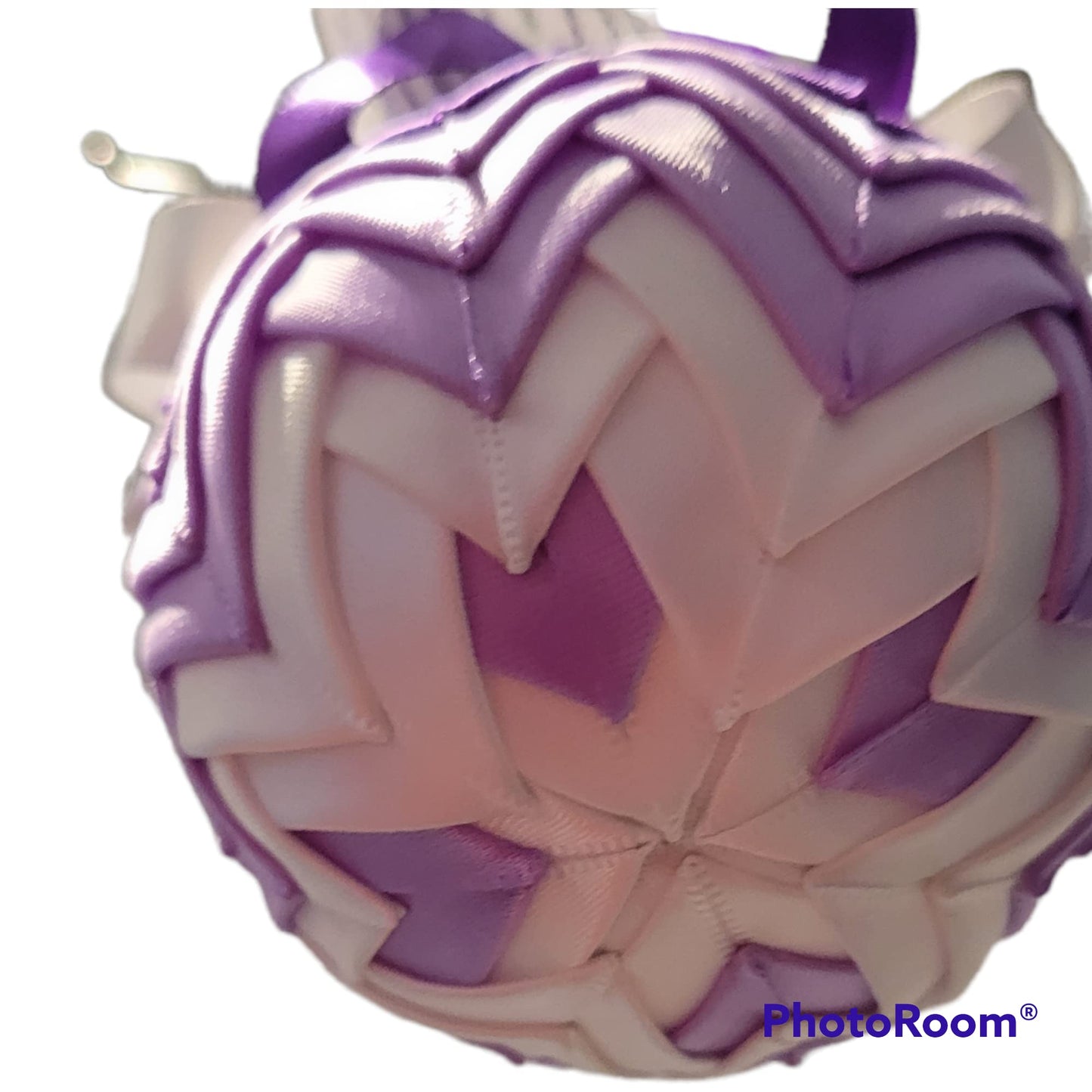 Ornament. Fabric Quilted Ornament. Christmas Ornament. Holiday Ornament. Purple Cascade