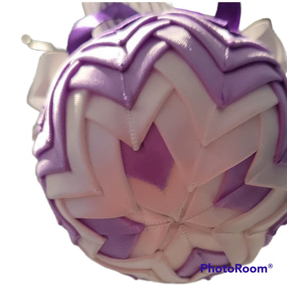 Ornament. Fabric Quilted Ornament. Christmas Ornament. Holiday Ornament. Purple Cascade