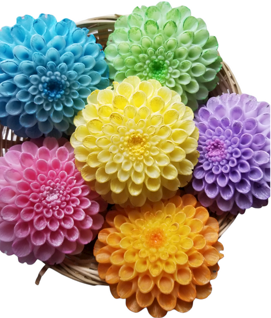 Dahlia Flower Soap Set. Floral Soap Set. Mother's Day Gift. Birthday Gift. Holiday Gift. Garden Gift. Dahlia Flower.