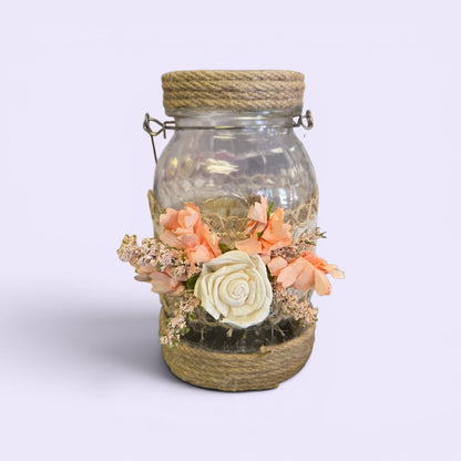 Rustic Lighted Mason Jar | Floral | Centerpiece | String Lights | Home Decor | Events