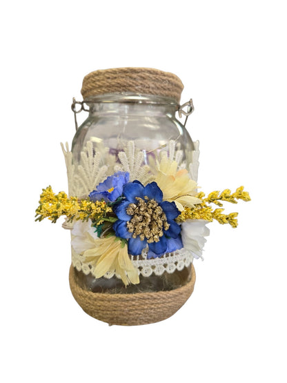 Rustic Lighted Mason Jar | Floral | Centerpiece | String Lights | Home Decor | Events