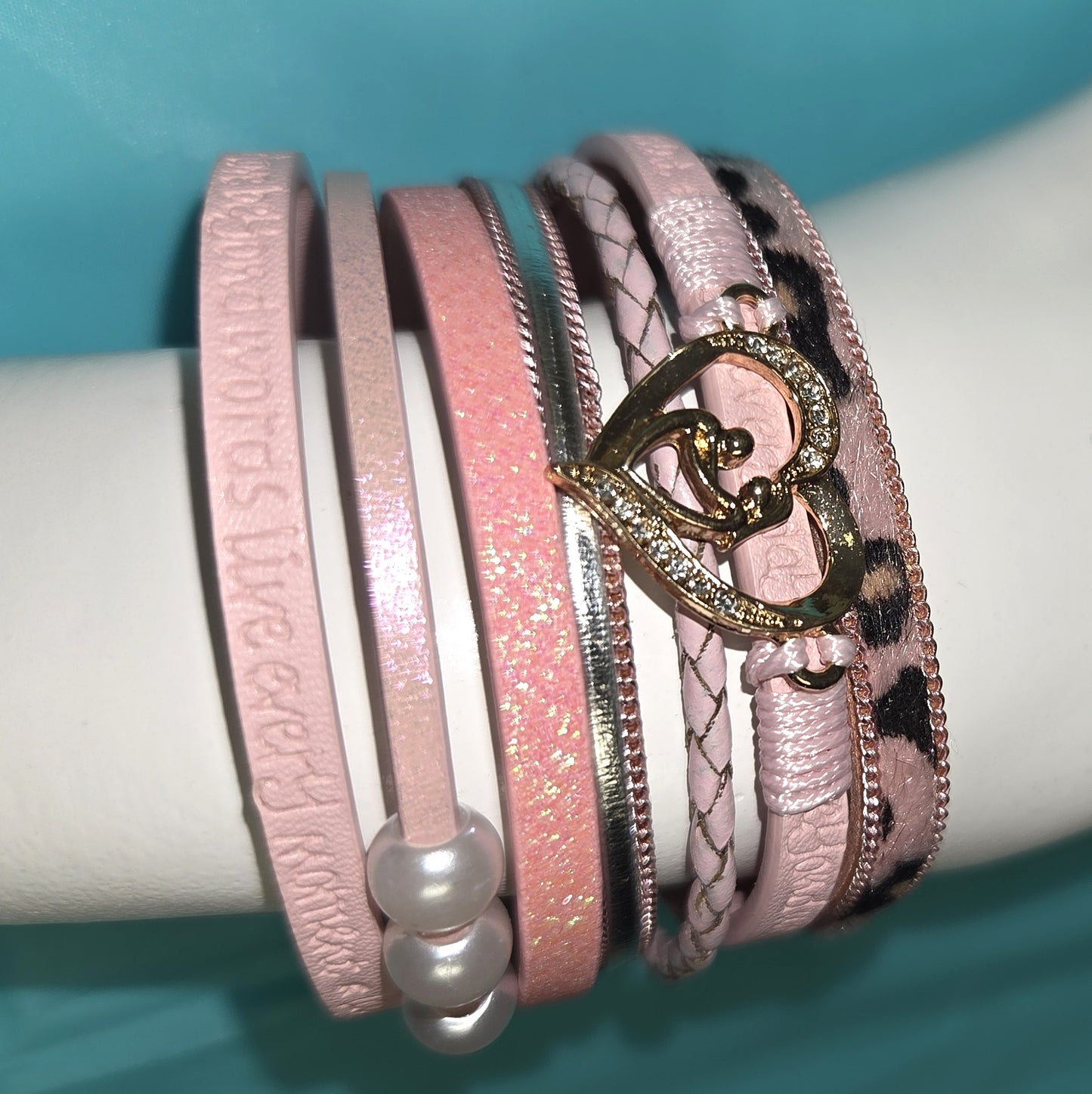 Pink Multi Strand Boho Bracelet
