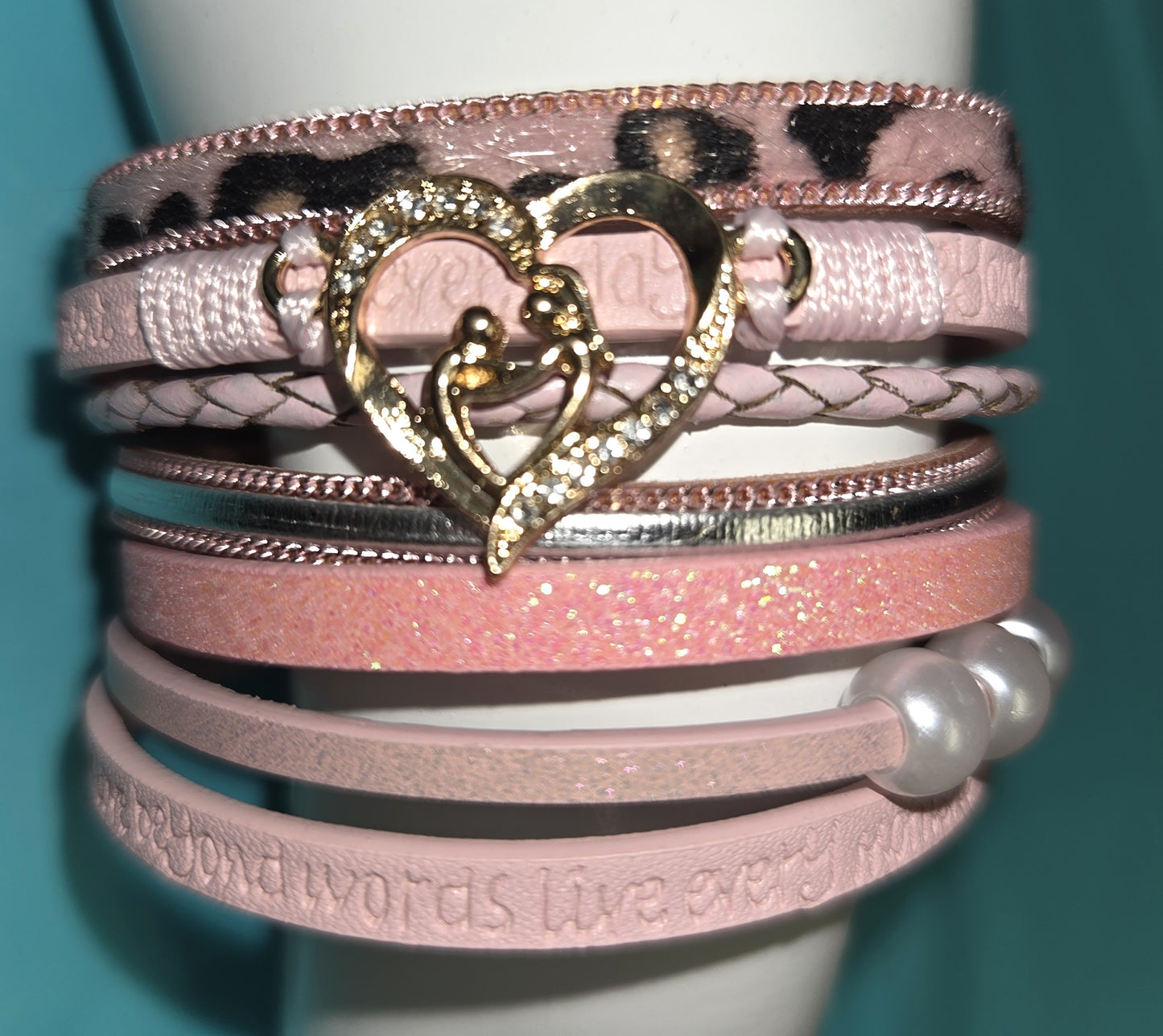 Pink Multi Strand Boho Bracelet