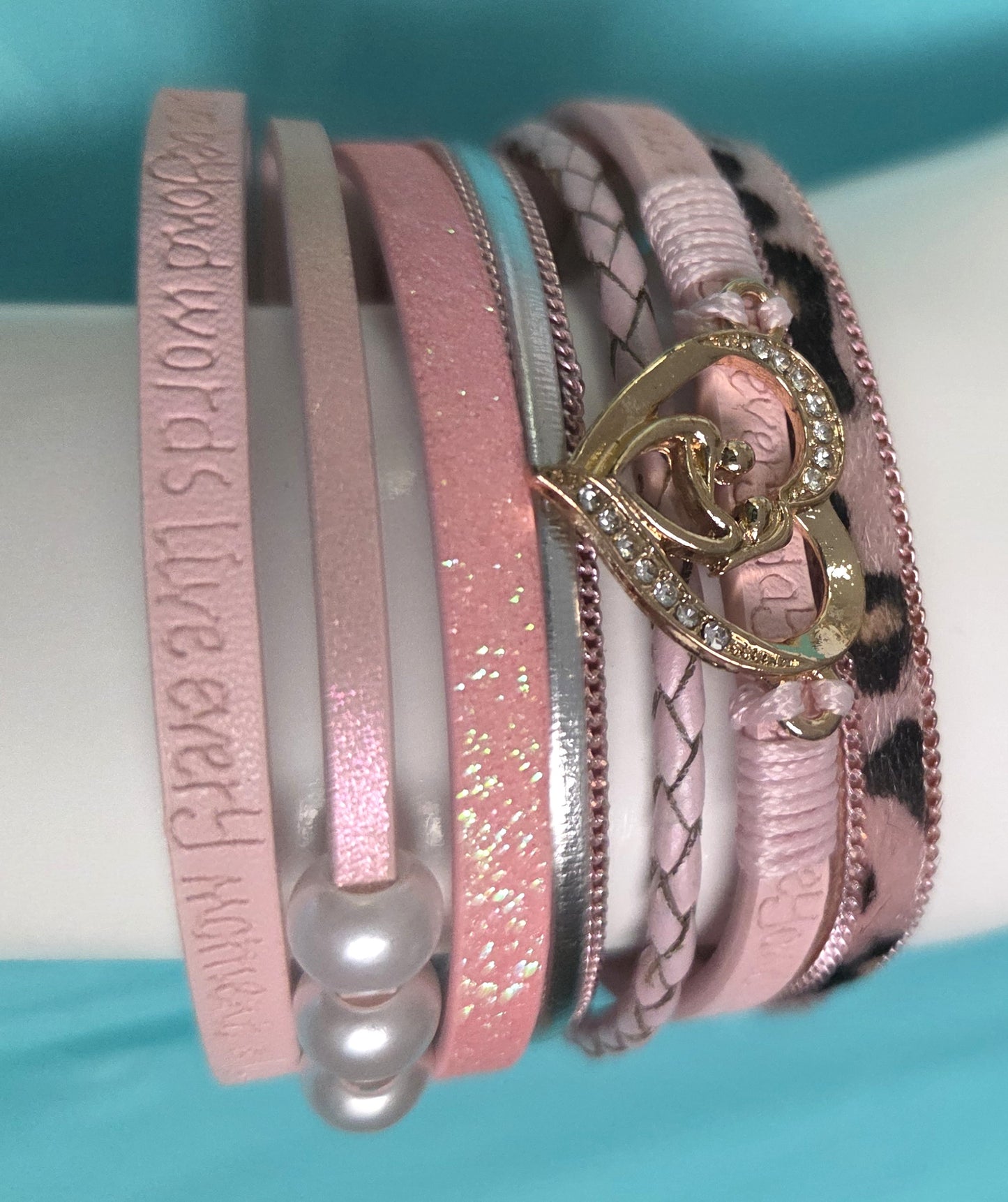 Pink Multi Strand Boho Bracelet