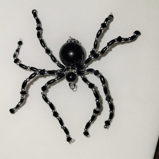 Black Widow. Beaded Spider. Spider. Spider Ornament. Spider Decor. Black Widow Spider