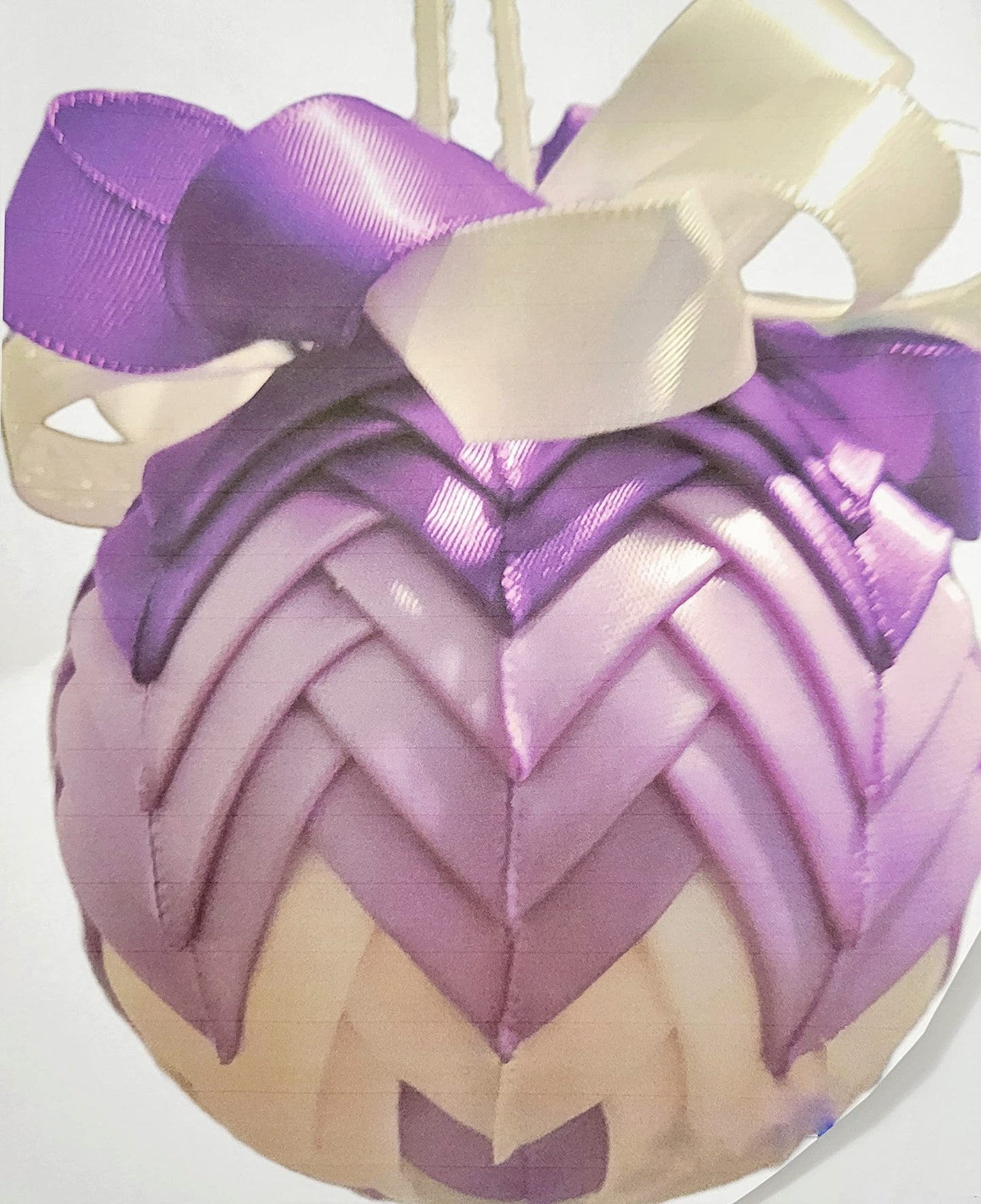 Ornament. Fabric Quilted Ornament. Christmas Ornament. Holiday Ornament. Purple Cascade