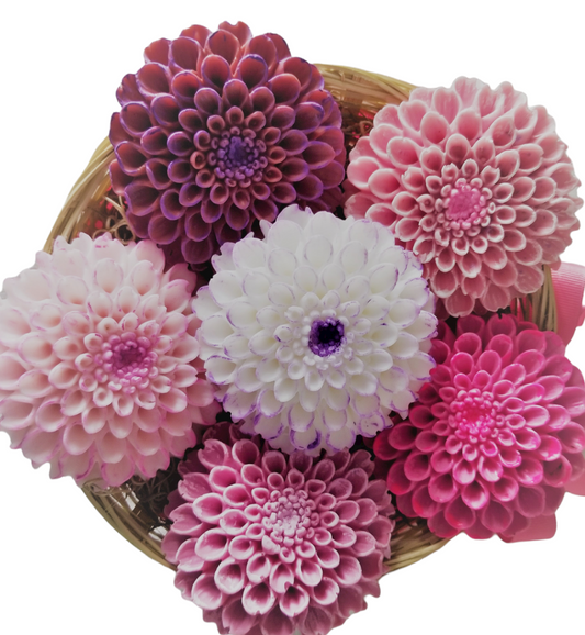 Dahlia Flower Soap Set. Floral Soap Set. Mother's Day Gift. Birthday Gift. Holiday Gift. Garden Gift. Dahlia Flower.