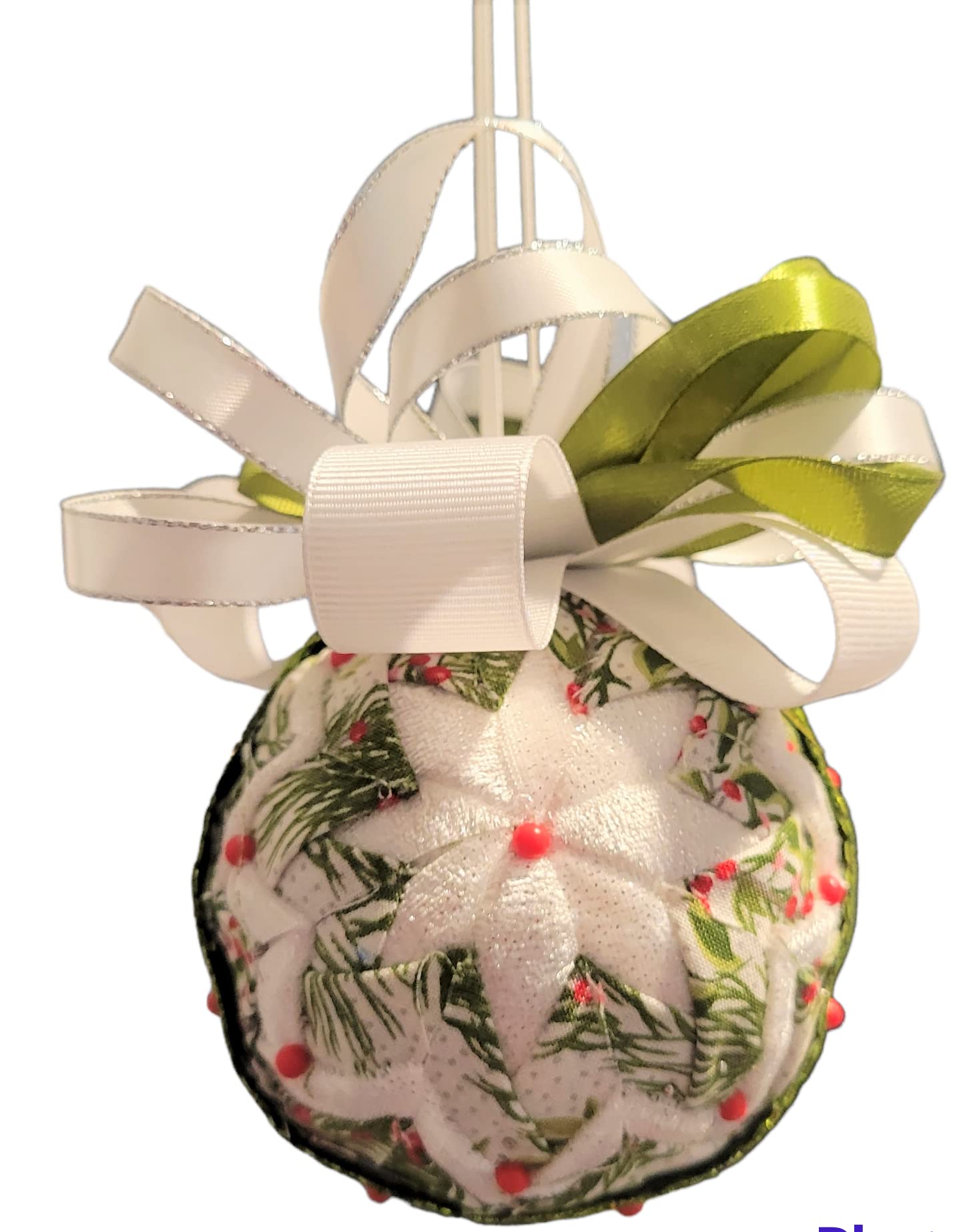 Ornament. Fabric Quilted Ornament. Christmas Ornament. Holiday Ornament. Slate Blue Fabric