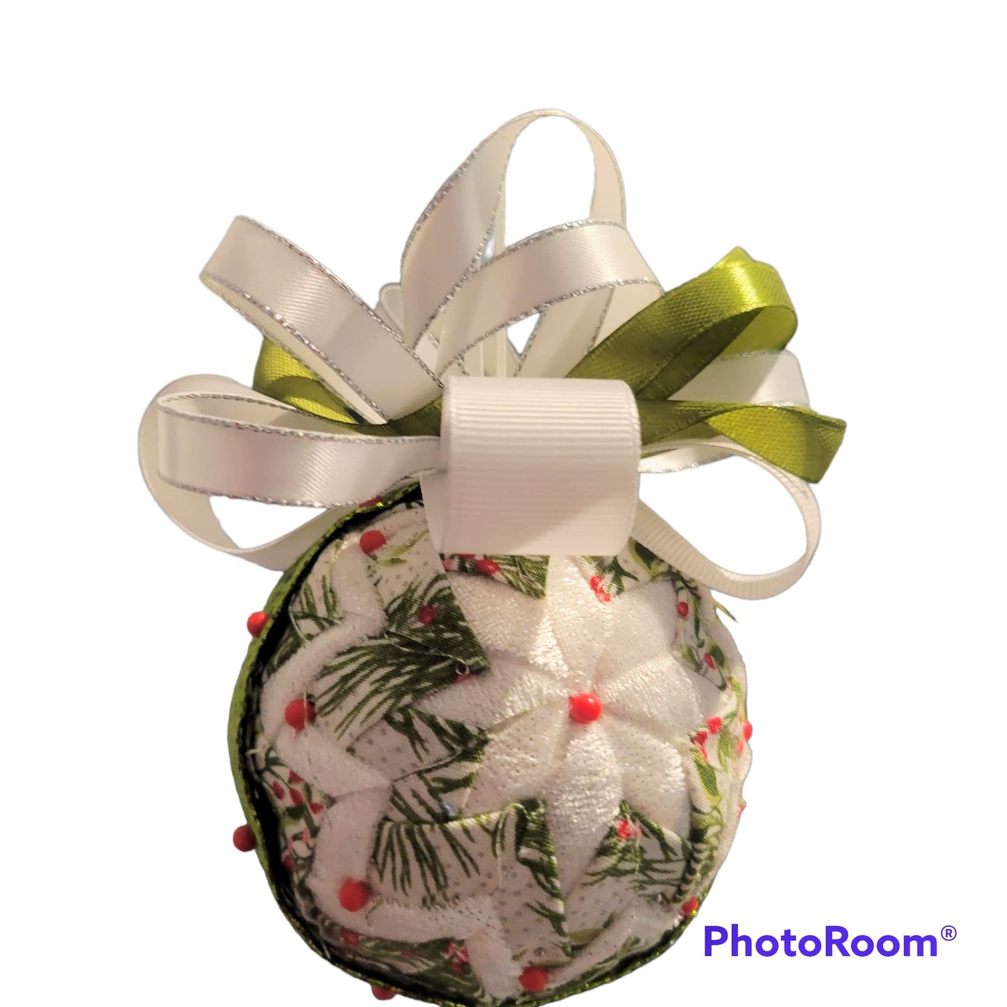 Ornament. Fabric Quilted Ornament. Christmas Ornament. Holiday Ornament. Slate Blue Fabric
