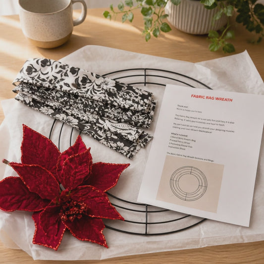 Fabric Wreath Kit | DIY Home Decor Craft Kit (14" Frame) | Adult Crafts | Home Decor